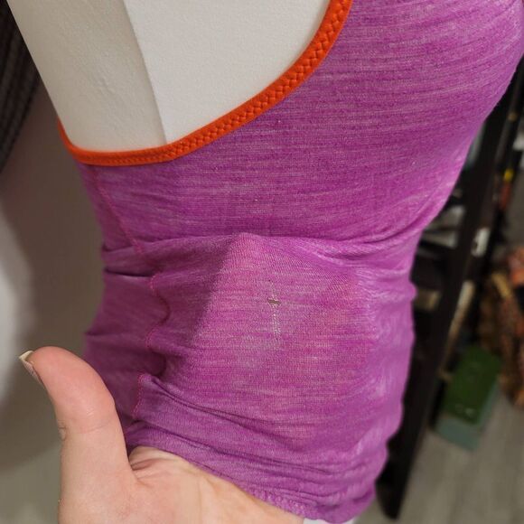 Lululemon Fuchsia Ruched Racerback Tank Sz 6 - Picture 5 of 6